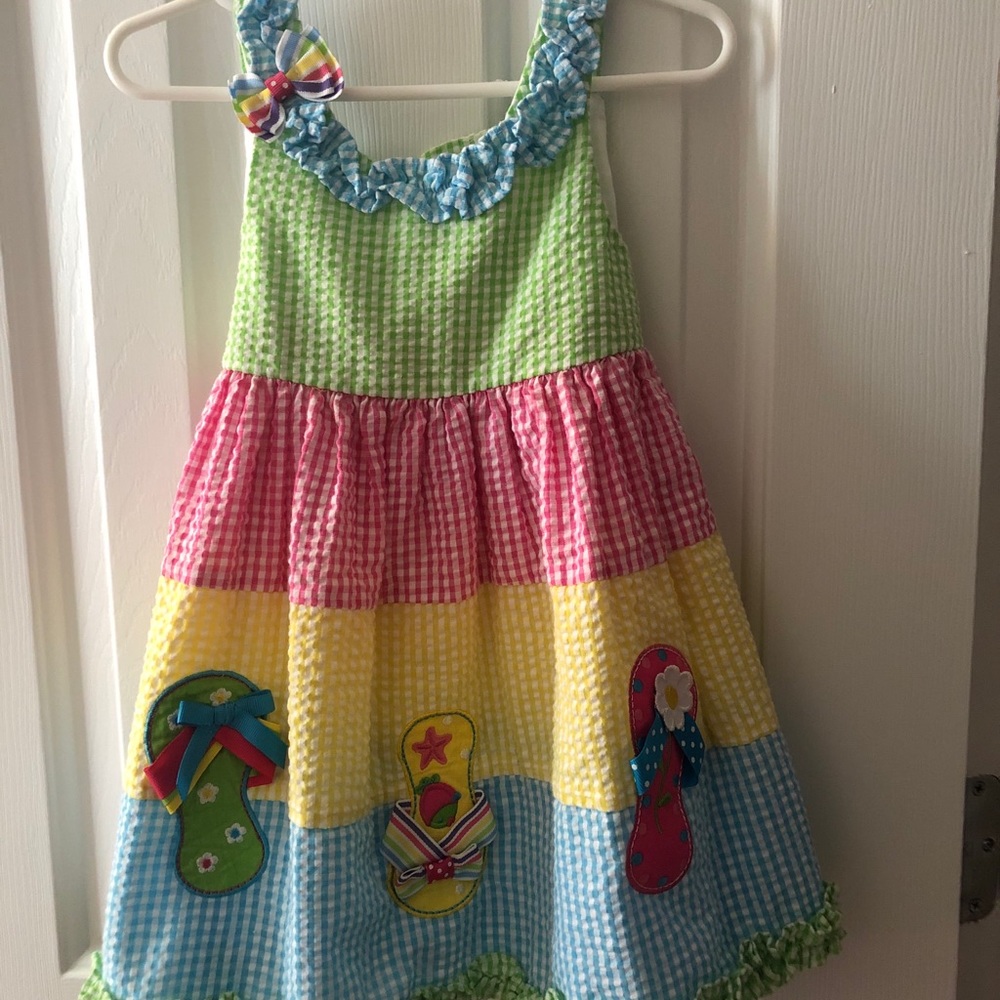 Flip flop seersucker dress